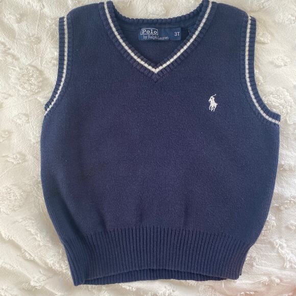 Polo by Ralph Lauren Other - Polo Ralph Lauren Sweater Vest Boys Size 3T Navy Blue Preppy Old Money Cotton
